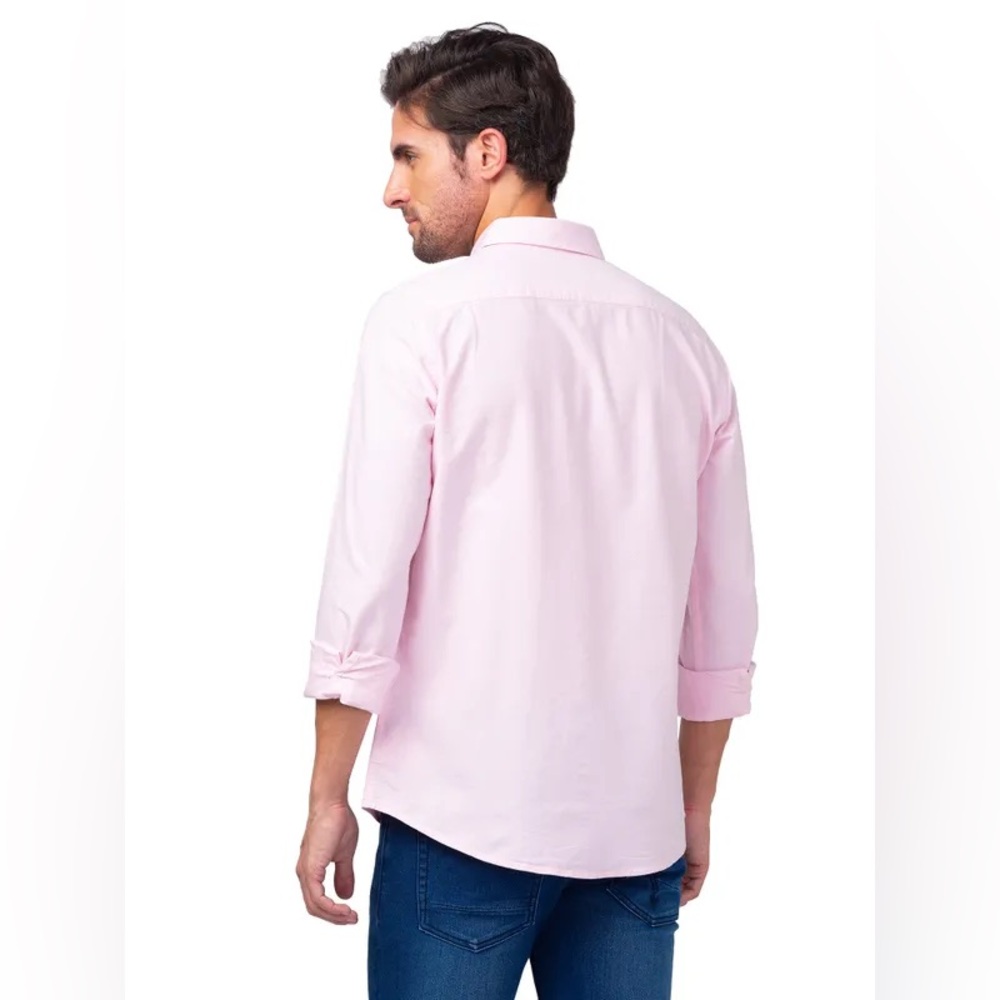 Tudors Men's Light Pink Dress Shirt Button Down Semi Shiny Long Sleeves size M - Picture 6 of 6